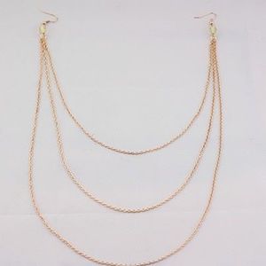 Gold Metal Chain Fringe Tassel Acrylic Bead Dangle